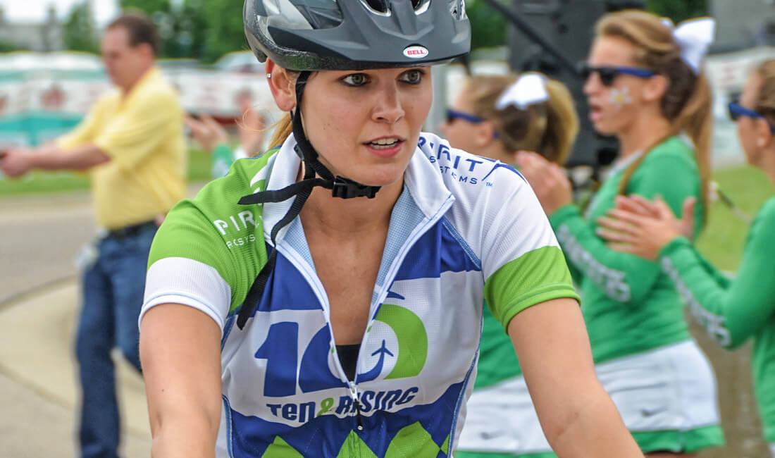 lady on bike